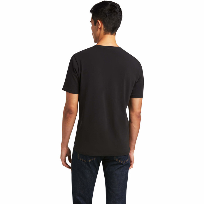 2022 Ariat Mens Short Sleeve Vertical Logo Top 10039192 - Black